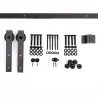 200 cm Herraje para Puerta Corredera de Madera Kit de Accesorios Guía de Riel con Tornillos Carga Máx. 90 kg Ace... - Ogal.Es