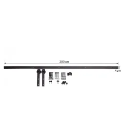 200 cm Herraje para Puerta Corredera de Madera Kit de Accesorios Guía de Riel con Tornillos Carga Máx. 90 kg Ace... - Ogal.Es
