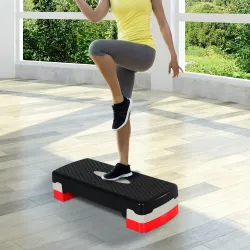 Step de Aeróbic Step para Fitness Stepper Antideslizante con Altura Regulable 2 Niveles de 10/15 cm Carga 150 kg... - Ogal.Es