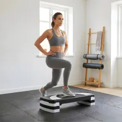 Step de Aeróbic, Step para Fitness Antideslizante con Altura Regulable 3 Niveles de 10/15/20 cm, Tabla Plataform... - Ogal.Es