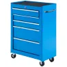Carro de Herramientas para Taller con Ruedas 5 Cajones Armario con Cierre y Asa Lateral 61,5x33x82,5 cm Azul - Ogal.Es