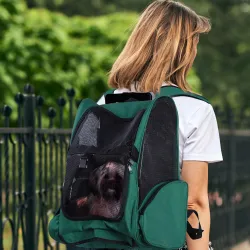 Transportín 2 en 1 para Mascotas Mochila o Carrito de Viaje para Perro y Gato con 2 Ruedas con Asa retráctil de ... - Ogal.Es