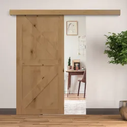 Kit de Herrajes para Puerta Corredera 200 cm con Riel de Aleación de Aluminio Carga 75 kg Marrón - Ogal.Es