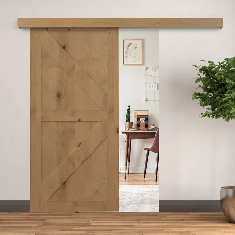 Kit de Herrajes para Puerta Corredera 200 cm con Riel de Aleación de Aluminio Carga 75 kg Marrón - Ogal.Es