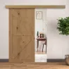 Kit de Herrajes para Puerta Corredera 200 cm con Riel de Aleación de Aluminio Carga 75 kg Marrón - Ogal.Es