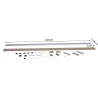 Kit de Herrajes para Puerta Corredera 200 cm con Riel de Aleación de Aluminio Carga 75 kg Marrón - Ogal.Es