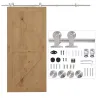 Kit de Herrajes de Acero Inoxidable para Instalación de Puerta Corredera de Madera Ø2,5x200 cm Plata - Ogal.Es