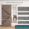 Kit de Herrajes de Acero Inoxidable para Instalación de Puerta Corredera de Madera Ø2,5x200 cm Plata - Ogal.Es