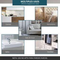 Kit de Herrajes de Acero Inoxidable para Instalación de Puerta Corredera de Madera Ø2,5x200 cm Plata - Ogal.Es