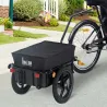 Remolque de Bicicleta 40 kg de Tela Oxford con Reflectores y Estructura de Acero 144x59x80 cm Negro - Ogal.Es