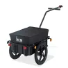 Remolque de Bicicleta 40 kg de Tela Oxford con Reflectores y Estructura de Acero 144x59x80 cm Negro - Ogal.Es