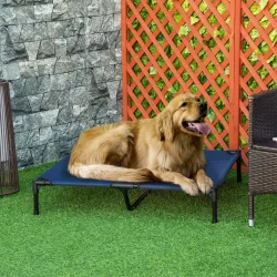 Cama Elevada para Perros Gatos Portátil Cama para Mascotas con Zona de Malla Transpirable y Tela Oxford para Int... - Ogal.Es