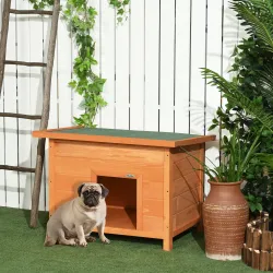 Caseta para Perro de Exterior con Tejado Abatible y Patas Antideslizantes para Interior y Exterior 82x58x58 cm N... - Ogal.Es