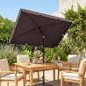 Sombrilla de Terraza de Aluminio 2x1,3x2,5 m Parasol de Jardín Rectangular con Función de Inclinación Café - Ogal.Es
