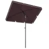 Sombrilla de Terraza de Aluminio 2x1,3x2,5 m Parasol de Jardín Rectangular con Función de Inclinación Café - Ogal.Es