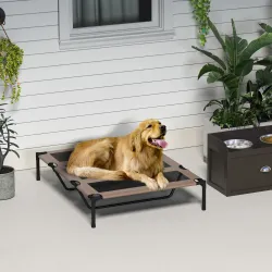 Cama Elevada para Perros Gatos Portátil Cama para Mascotas con Zona de Malla Transpirable y Tela Oxford para Int... - Ogal.Es