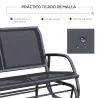 Banco Balancín tipo Silla Oscilante de Jardín o Patio con 2 Plazas 120x70x85 cm Carga 200kg Metal y Tela Texteline - Ogal.Es