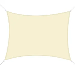 Toldo Vela Rectangular 6x4 m Vela de Sombra para Jardín Patio Terraza Poliéster Anti UV Color Beige - Ogal.Es