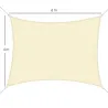 Toldo Vela Rectangular 6x4 m Vela de Sombra para Jardín Patio Terraza Poliéster Anti UV Color Beige - Ogal.Es