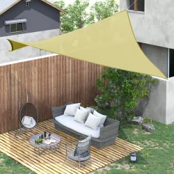 Toldo Vela Rectangular 6x4 m Vela de Sombra para Jardín Patio Terraza Poliéster Anti UV Color Arena - Ogal.Es