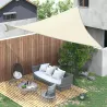 Toldo Vela Rectangular 4x3 m Vela de Sombra para Jardín Patio Terraza Poliéster Anti UV Color Beige - Ogal.Es