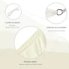 Toldo Vela Rectangular 4x3 m Vela de Sombra para Jardín Patio Terraza Poliéster Anti UV Color Beige - Ogal.Es