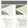 Toldo Vela Rectangular 4x3 m Vela de Sombra para Jardín Patio Terraza Poliéster Anti UV Color Beige - Ogal.Es