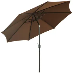 Sombrilla de Jardín Ø295x250 cm con Manivela Parasol Exterior con Mecanismo de Inclinación y Poste Desmontable d... - Ogal.Es