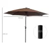 Sombrilla de Jardín Ø295x250 cm con Manivela Parasol Exterior con Mecanismo de Inclinación y Poste Desmontable d... - Ogal.Es