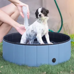 Piscina Plegable para Perros Gatos Ø100x30 cm Bañera Portátil para Mascotas PVC Antideslizante Múltiples Usos Co... - Ogal.Es
