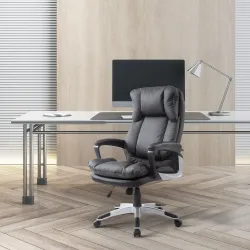 Silla Ejecutiva de Escritorio Silla de Despacho con Ruedas y Reposabrazos Altura Ajustable 66x71x110-120,5 cm Negro - Ogal.Es