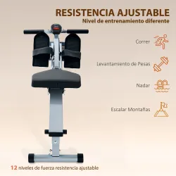 Máquina de Remo Resistencia Ajustable de 12 Niveles con Pantalla LCD para Fitness y Ejercicios de Musculación pa... - Ogal.Es