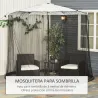 Mosquitera para Sombrillas Ø3 m con Cremallera y Tubo Rellenable de Agua para Terraza Balcón Exterior Negro - Ogal.Es