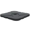 Conjunto de 4 Pesos Rellenables con Agua o Arena de HDPE para Sombrillas con Base Cruzada 50x50x7,5 cm c/u Negro - Ogal.Es