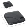Conjunto de 4 Pesos Rellenables con Agua o Arena de HDPE para Sombrillas con Base Cruzada 50x50x7,5 cm c/u Negro - Ogal.Es