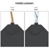 Conjunto de 4 Pesos Rellenables con Agua o Arena de HDPE para Sombrillas con Base Cruzada 50x50x7,5 cm c/u Negro - Ogal.Es