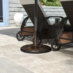 Base para Sombrilla de Jardín Peso Neto 19 kg Soporte de Parasol Apto para Mástil de 38mm/48mm Resina para Terra... - Ogal.Es
