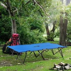 Cama de Acampada Plegable con Bolsa de Transporte y Marco Metálico Carga 136 kg para Playa Senderismo 193x125x40... - Ogal.Es