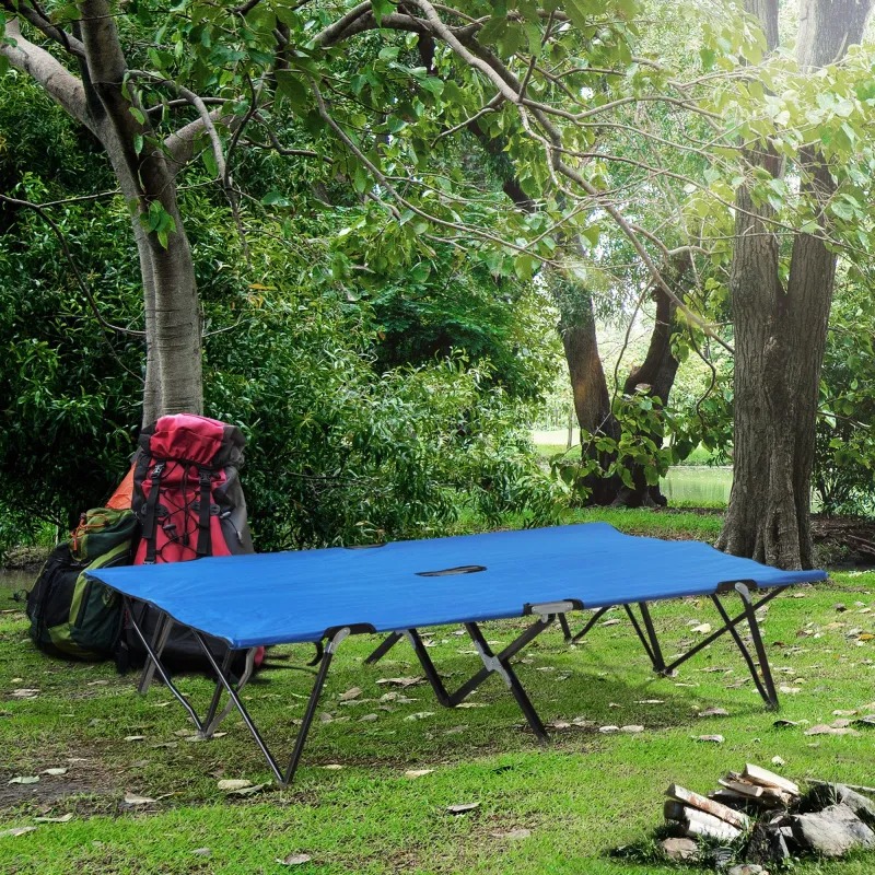 Cama de Acampada Plegable con Bolsa de Transporte y Marco Metálico Carga 136 kg para Playa Senderismo 193x125x40... - Ogal.Es