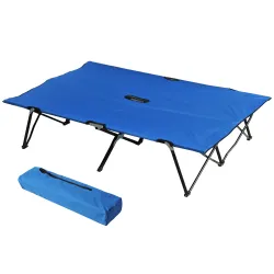 Cama de Acampada Plegable con Bolsa de Transporte y Marco Metálico Carga 136 kg para Playa Senderismo 193x125x40... - Ogal.Es