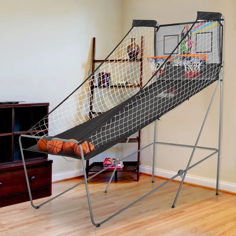 Juego de Canastas Plegable, Máquina de Baloncesto Juguete Contador y Marcador Electrónico, con Soporete de Acero... - Ogal.Es