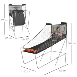 Juego de Canastas Plegable, Máquina de Baloncesto Juguete Contador y Marcador Electrónico, con Soporete de Acero... - Ogal.Es