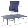 Mesa de Ping Pong Plegable con Red 152.5x274x76cm Tenis de Mesa y Material de Acero y MDF en Color Azul - Ogal.Es