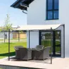 Cenador de Jardín 3x3 m Pérgola con Toldo y 16 Orificios de Drenaje para Patio Terraza Metal y Poliéster 180 g/m... - Ogal.Es