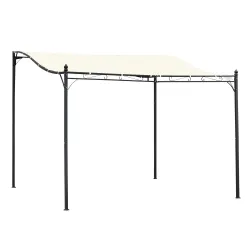 Cenador de Jardín 3x3 m Pérgola con Toldo y 16 Orificios de Drenaje para Patio Terraza Metal y Poliéster 180 g/m... - Ogal.Es