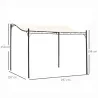 Cenador de Jardín 3x3 m Pérgola con Toldo y 16 Orificios de Drenaje para Patio Terraza Metal y Poliéster 180 g/m... - Ogal.Es