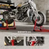 Caballete de Moto Soporte Posterior Universal Portátil y Móvil Tipo Elevador de Acero con 2 Horquillas y Ruedas ... - Ogal.Es