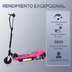 Patinete Eléctrico Plegable para Niños y Adolescentes de +7 Años con Manillar Ajustable en Altura 78x37x87-95 cm... - Ogal.Es