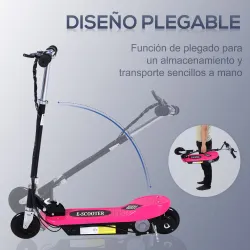 Patinete Eléctrico Plegable para Niños y Adolescentes de +7 Años con Manillar Ajustable en Altura 78x37x87-95 cm... - Ogal.Es