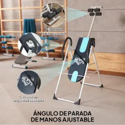 Tabla de Inversión Gravitacional Plegable con Altura Ajustable a 147-198cm y Cinturón 112-142x65x126 cm Negro y ... - Ogal.Es